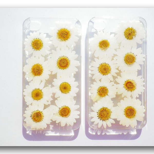 iPhone 4/4s case, Resin with Real  Flower, Daisy