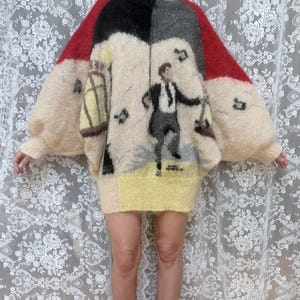 Handstickad tröja i mohair från 1990-talet, "Singing in the Rain" | Selina Knitwear