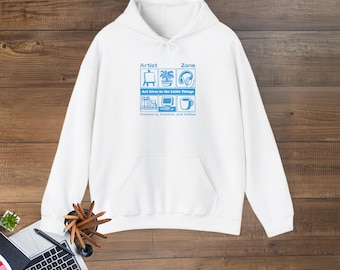 Artist Zone Hoodie | Creative Icons Sweatshirt for Designers, Makers, and Coffee-Fueled Creatives