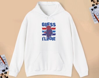 Gissa att jag kommer att dö-hoodie | Rolig DnD Critical Fail-tröja, D20-tärningsmeme, bordsrollspelspresent