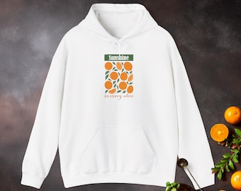 Sunshine Orange Hoodie | Citrus Fruit Graphic Sweatshirt, Fresh and Positive Pullover, Summer Vibes Gift