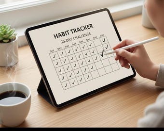 30-Day Habit Tracker | Minimalist Wellness Planner (Printable + GoodNotes)