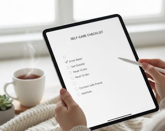 Self-Care Checklist | Minimal Wellness Planner (PDF)
