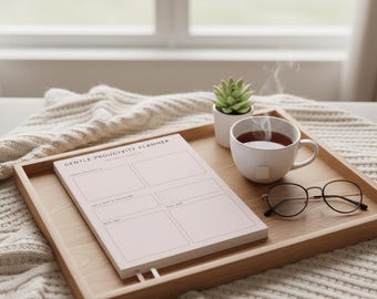 Soft Pink Productivity Planner • Minimalist Daily Template (Printable + GoodNotes)