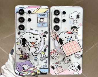 Support magnétique pour téléphone portable Snoopy, Samsung Galaxy S26, S25, S24, S23 Ultra et Plus