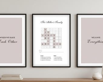Personalized Family Crossword Wall Art