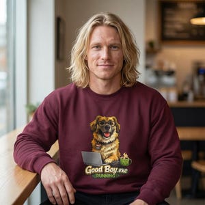 Coding Dog Sweatshirt | Funny Programmer Sweatshirt | Tech Humor Crewneck | Programmer Gift | Dog Lover Coding Sweater