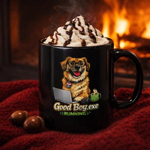 Funny Programmer Dog Mug | Good Boy.exe Running | Coding Dog Coffee Mug | Developer Gift | Geek Coffee Mug | Funny IT Gift | Dog Lover Mug