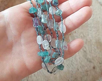 Boho Style Multi-Strand natuurstenen gehaakte ketting cadeau voor vrouwen