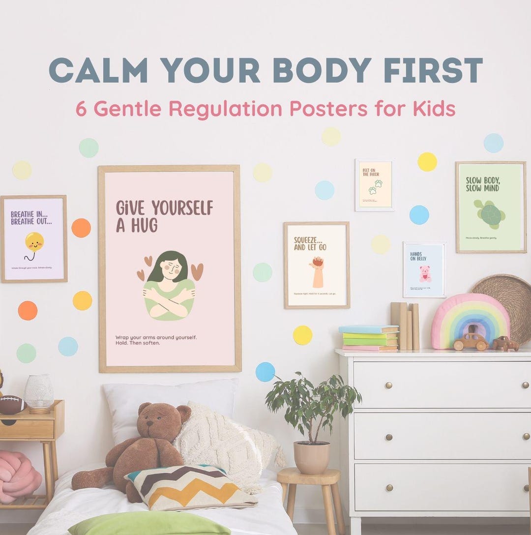 Calm Your Body First Posters for Kids, Calm Corner Printable Poster Set ...