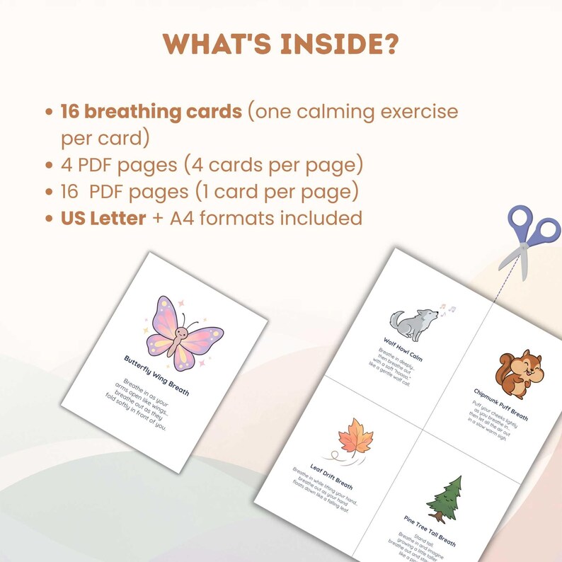 Mindful Breathing Cards for Kids, Forest Animals, Calm Down Corner ...