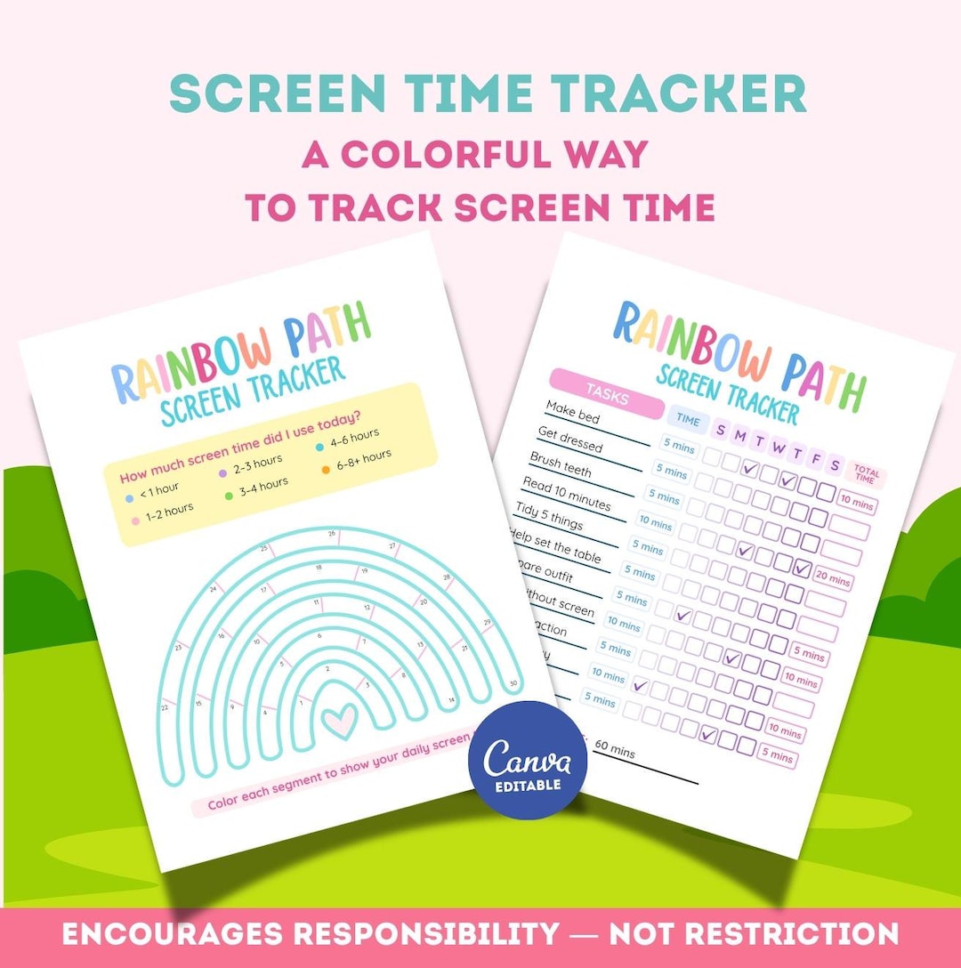 Screen Time Tracker for Kids, Printable Screen Time Chart, Earn Screen ...