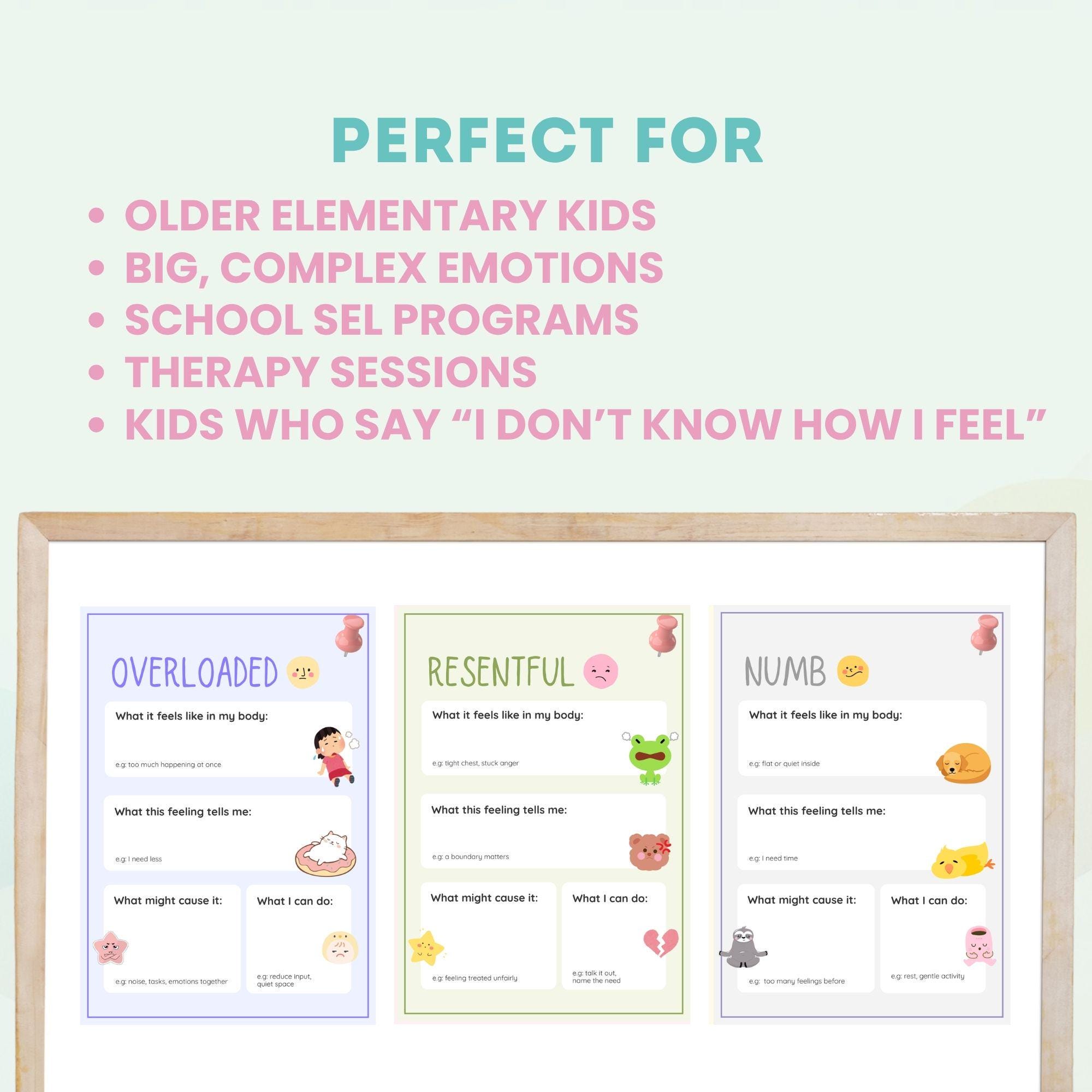 Advanced Feelings Worksheets for Kids, Complex Emotions Printable, SEL ...