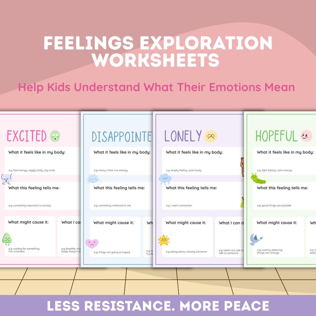 Advanced Feelings Worksheets for Kids, Emotion Regulation Printable ...