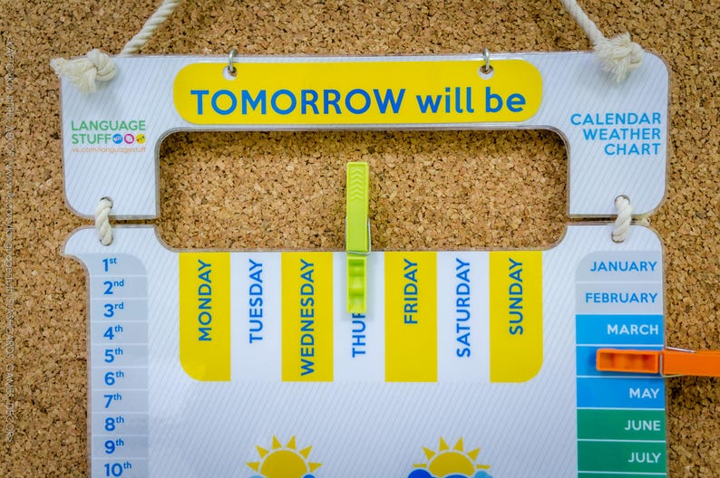 Calendar + Weather Chart for Classroom Decor. Printable Craft, PDF. - Etsy