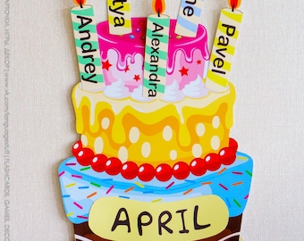 Birthday Cake Template. Printable PDF.