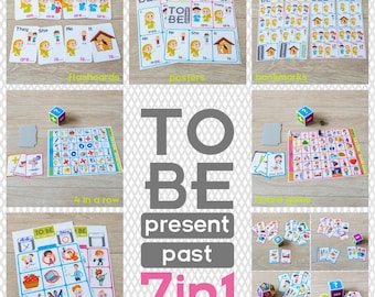 To Be (Present, Past) Bundle 7-in-1. Printable PDF.