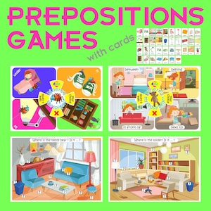 Prepositions Games. Printable Pdf.
