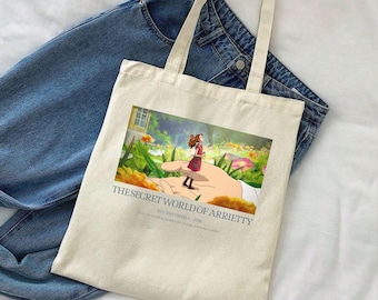 Studio Ghibli Arrietty Tote Bag, The Secret World of Arrietty Canvas Bag, Anime Tote Bag, Cute Bookish Gift
