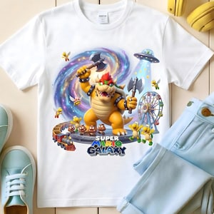 Super Bros Galaxy PNG, Monster clipart T-Shirt Design, Bros Space PNG, Gamer Shirt PNG, Kids Gamer Graphic, gaming clipart Instant Download image 1