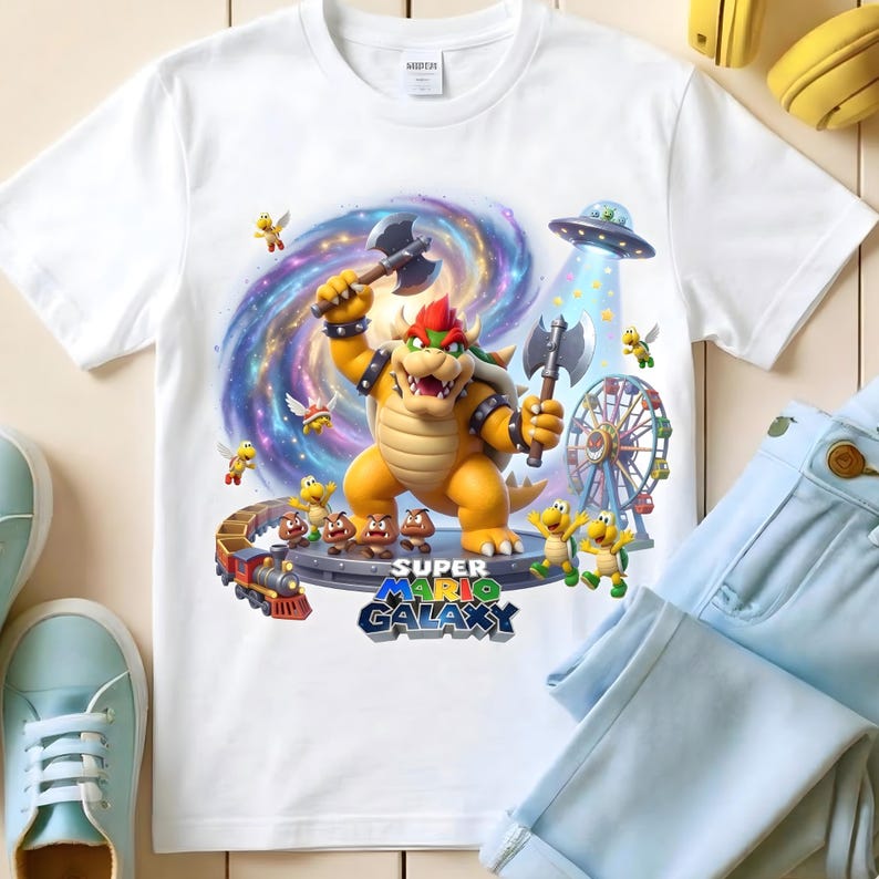 Super Bros Galaxy PNG, Monster clipart T-Shirt Design, Bros Space PNG, Gamer Shirt PNG, Kids Gamer Graphic, gaming clipart Instant Download image 1