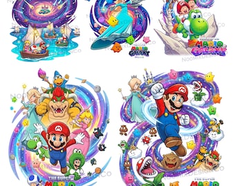 Super Mario Galaxy Movie PNG Bundle 5 Designs | Mario and Friends Clipart | Digital Download for Crafts, Party Decor, Sublimation & Stickers