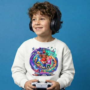 Super Galaxy PNG, Bros Galaxy T-Shirt Design, Space PNG, Gamer Shirt PNG, Kids Gamer Graphic, Bros Clipart, Instant Download image 4