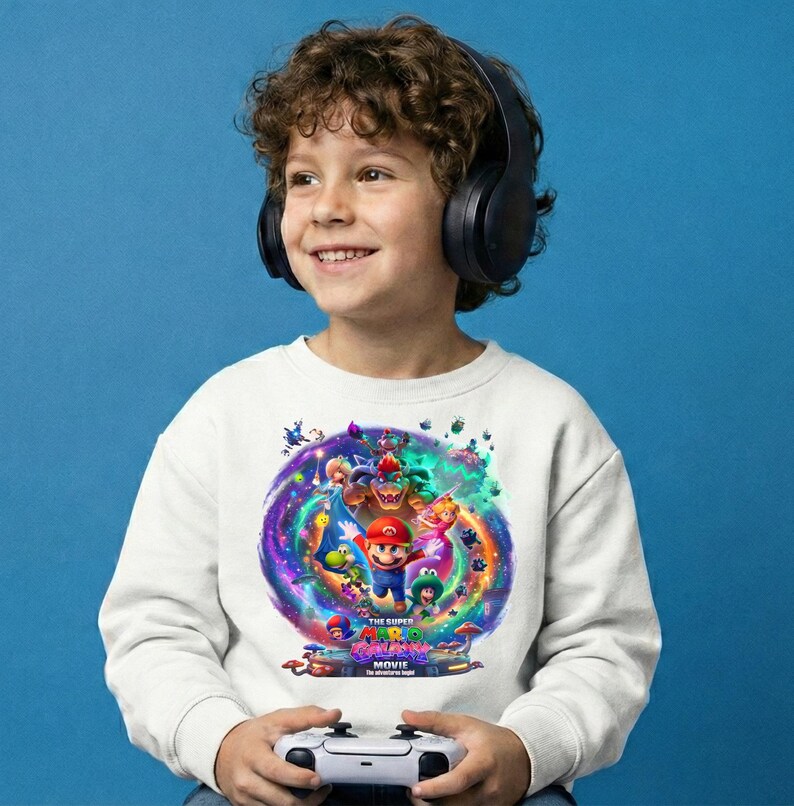 Super Galaxy PNG, Bros Galaxy T-Shirt Design, Space PNG, Gamer Shirt PNG, Kids Gamer Graphic, Bros Clipart, Instant Download image 4