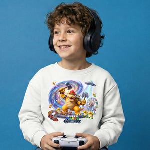 Super Bros Galaxy PNG, Monster clipart T-Shirt Design, Bros Space PNG, Gamer Shirt PNG, Kids Gamer Graphic, gaming clipart Instant Download image 3