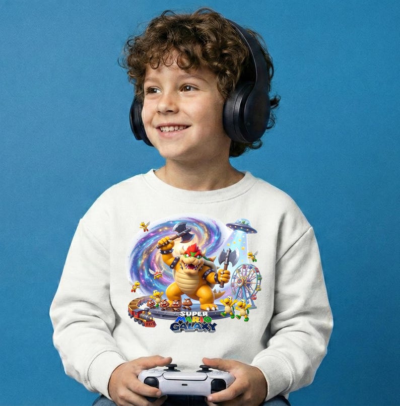 Super Bros Galaxy PNG, Monster clipart T-Shirt Design, Bros Space PNG, Gamer Shirt PNG, Kids Gamer Graphic, gaming clipart Instant Download image 3