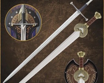 Custom Handcrafted Herugrim Sword Replica | King Theoden Inspired Display with Scabbard