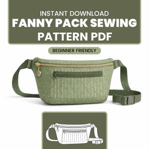 Fanny Pack Sewing Pattern PDF | Beginner Sling Crossbody Bag (Digital Download)