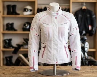Premium Cowhide Leather Girls Bike Riding Jacket Womens White Motorcycle Track Gear Slim Fit Streamlined Protective Suit Made to Order