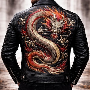 Gothic Dragon Leather Jacket - Etsy