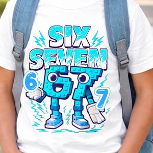 Meme Six Seven PNG, diseño infantil (descarga digital)