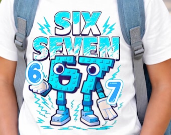 Six Seven Meme PNG, Kinder Design (digitaler Download)