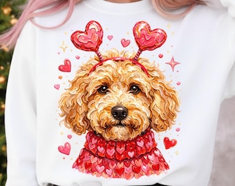 Valentine Dog PNG Clipart | Puppy with Hearts (Digital Download 300 DPI