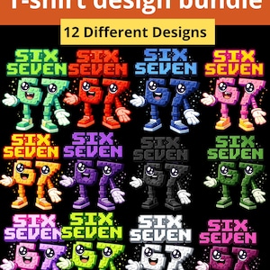 Paket med Brainrot 67, Brainrot barnspel meme PNG, SVG, png-paket, digital nedladdning, png-design, 67 svg-klippfil, png-tröja