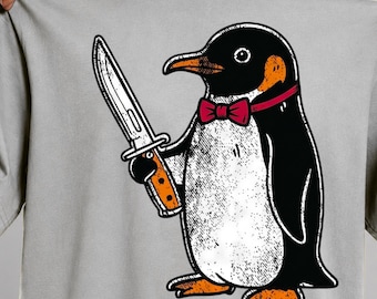 Flight Was Never An Option Png, Funny Penguin Knife Png, Dark Humor Png