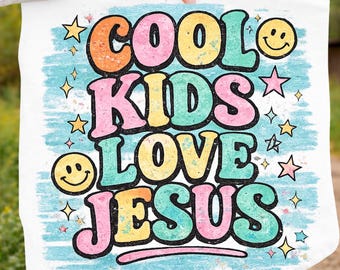 Cool Kids Love Jesus PNG, Mom PNG, Mom's Life PNG, Spring png, Whimsy png, Feminine png, Delicate png, Stripes png, Love Like Jesus png