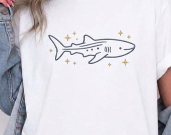 Embroidered Whale Shark Sweatshirt PNG: Cozy Crewneck, Ocean Lover Gift ,digital download