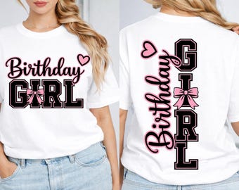 Geburtstagskind Shirt, rosa Schleife Geburtstag Outfit, süßes Geburtstag T-Shirt, Girly Geburtstag Shirt, Party Shirt Frauen, Geburtstagsgeschenk für sie, trendiges Bda