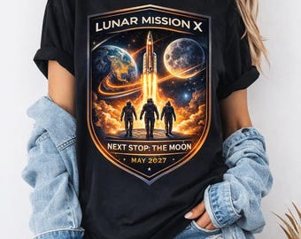 Funny Space Mission PNG, Lunar Mission X Design, Astronaut PNG, Sci Fi T Shirt Design, Sublimation PNG, Digital Download, Space Lover Gift