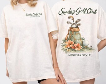 Sunday Golf Club PNG, Vintage Golf Design PNG, Golf Bag Sublimation, Golf Lover PNG File, Digital Download, T Shirt Design png