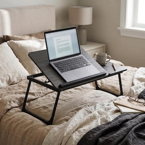 Adjustable Laptop Bed Tray Table, Foldable & Portable Desk with 5 Angles
