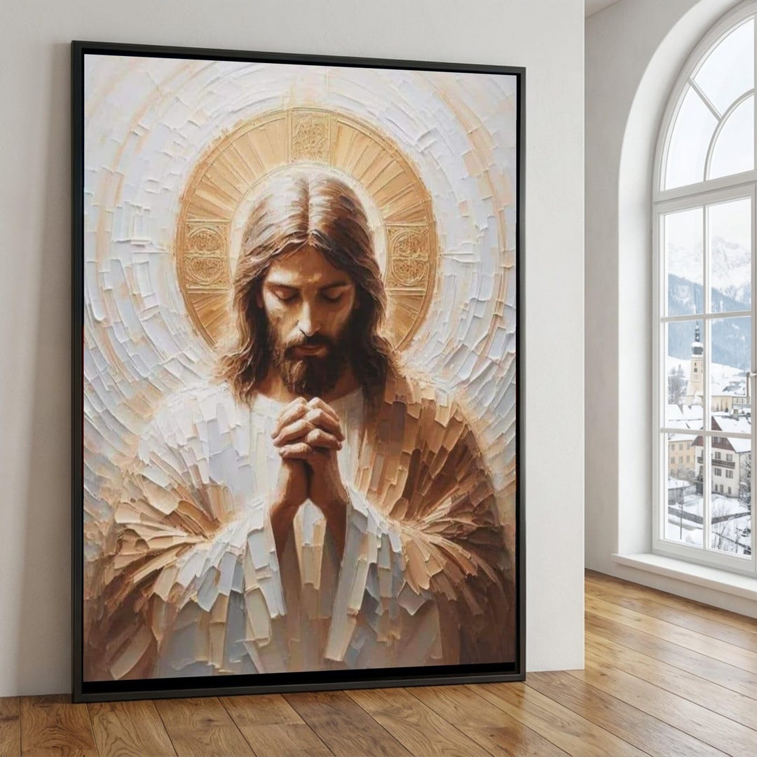Praying Jesus Christ Canvas Art, Religious Home Decor - Etsy