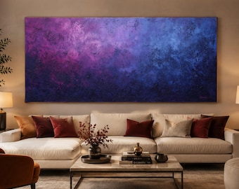 Abstract Purple Blue Canvas Print, Modern Home Decor