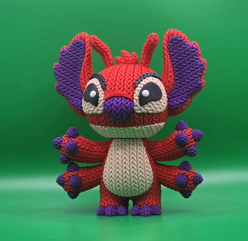 Leroy stickningseffektfigur i 3D-utskrift | Disney Lilo & Stitch-statyett, nördskrivbordsdekoration | Popkultur-fangåva bild 1