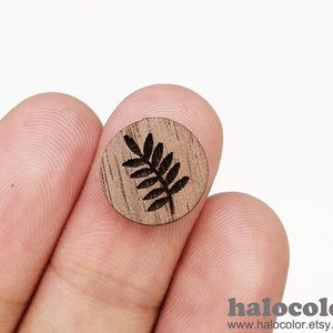 NUOVO! - 10 pezzi filigrana taglio laser minimalista round leaf wood charm / forniture orecchini / cabochon in legno / orecchio borchio / 658