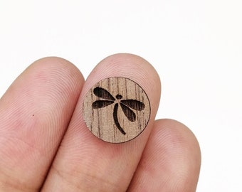 NEW! -  10 pcs  Filigree Laser Cut Minimalist Dragonfly Wood Charm / Earring Supplies / Wood Cabochons / Ear Stud / 664